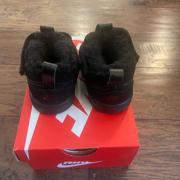 NIKE Court Borough Mid 2 TD Black Toddlers Shoes Size 4c CQ4027 001 New In Box - Picture 3 of 6